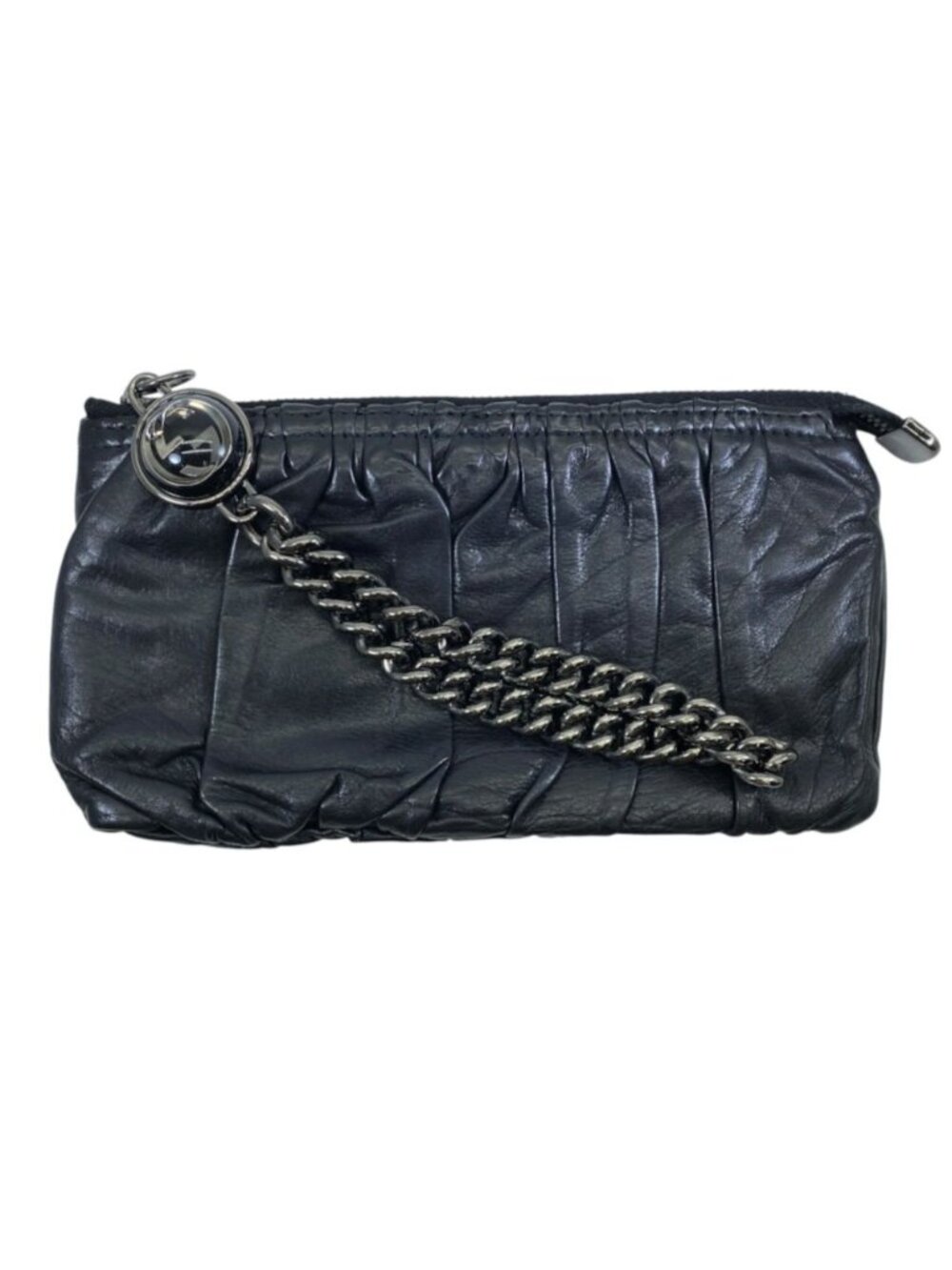 Gucci Interlocking G Wallet Multi Pouch Clutch Leather Black